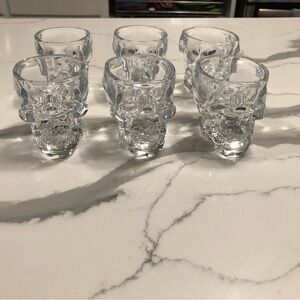 Crystal Head Vodka Skull Shaped Shot 2oz Glass Set of 6